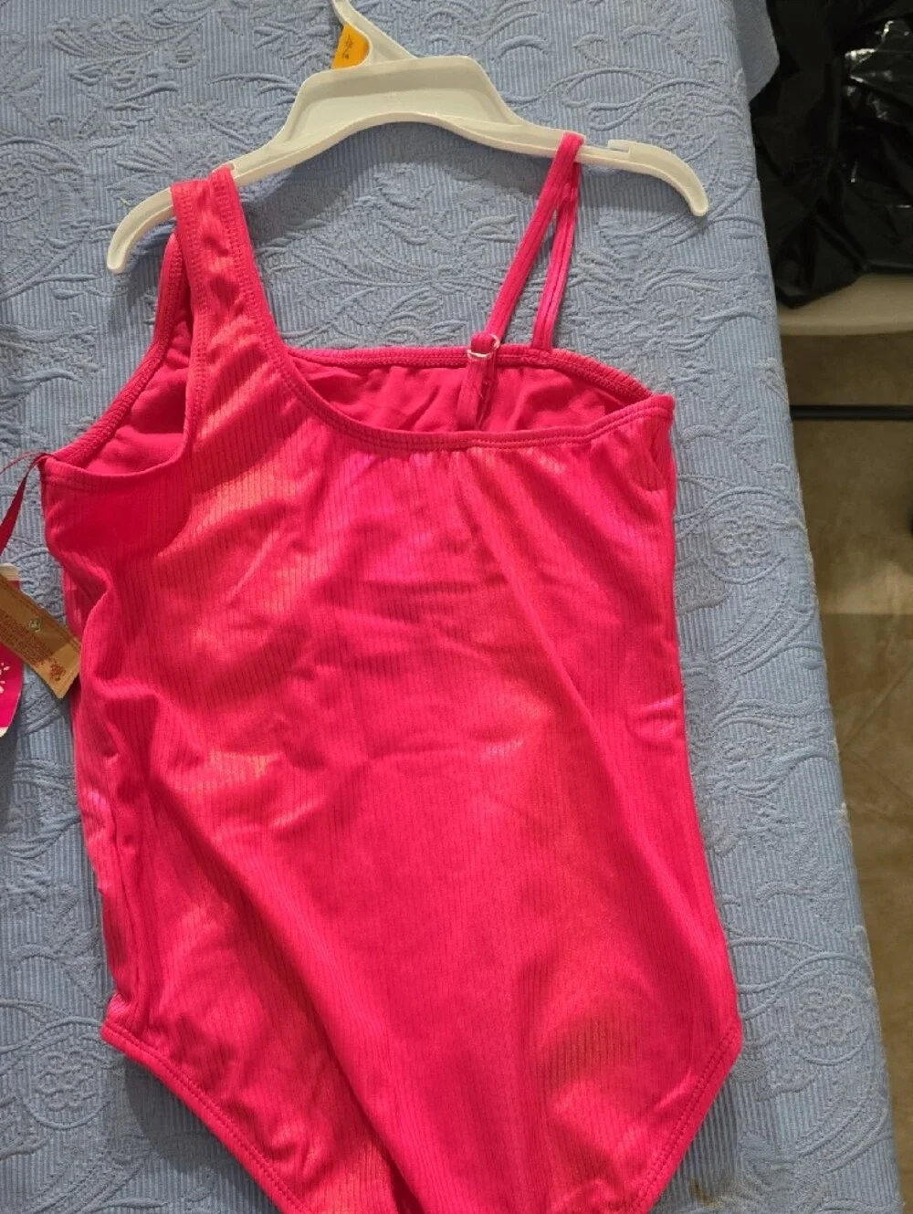Justice Girls Bright Hot Pink One-Piece Swimsuit